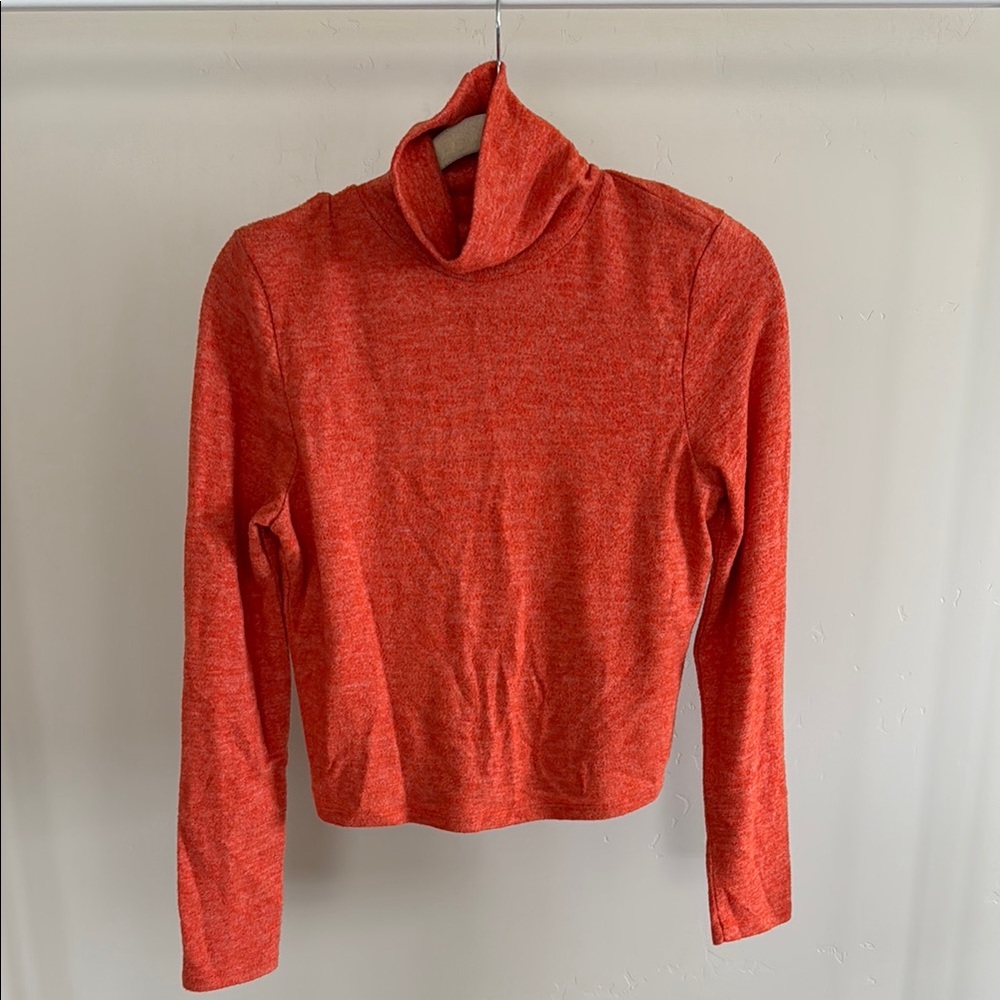 Anthropologie Cozy Orange Turtleneck Sweater